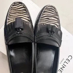 Celine | Shoes | Cline Black Luco Fw9 Zebra Loafers Shoes  display picture 2